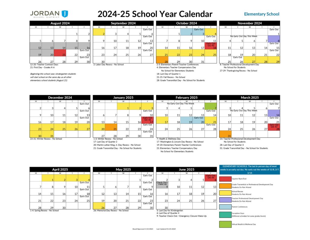 Academic Calendar – Elk Meadows Elementary