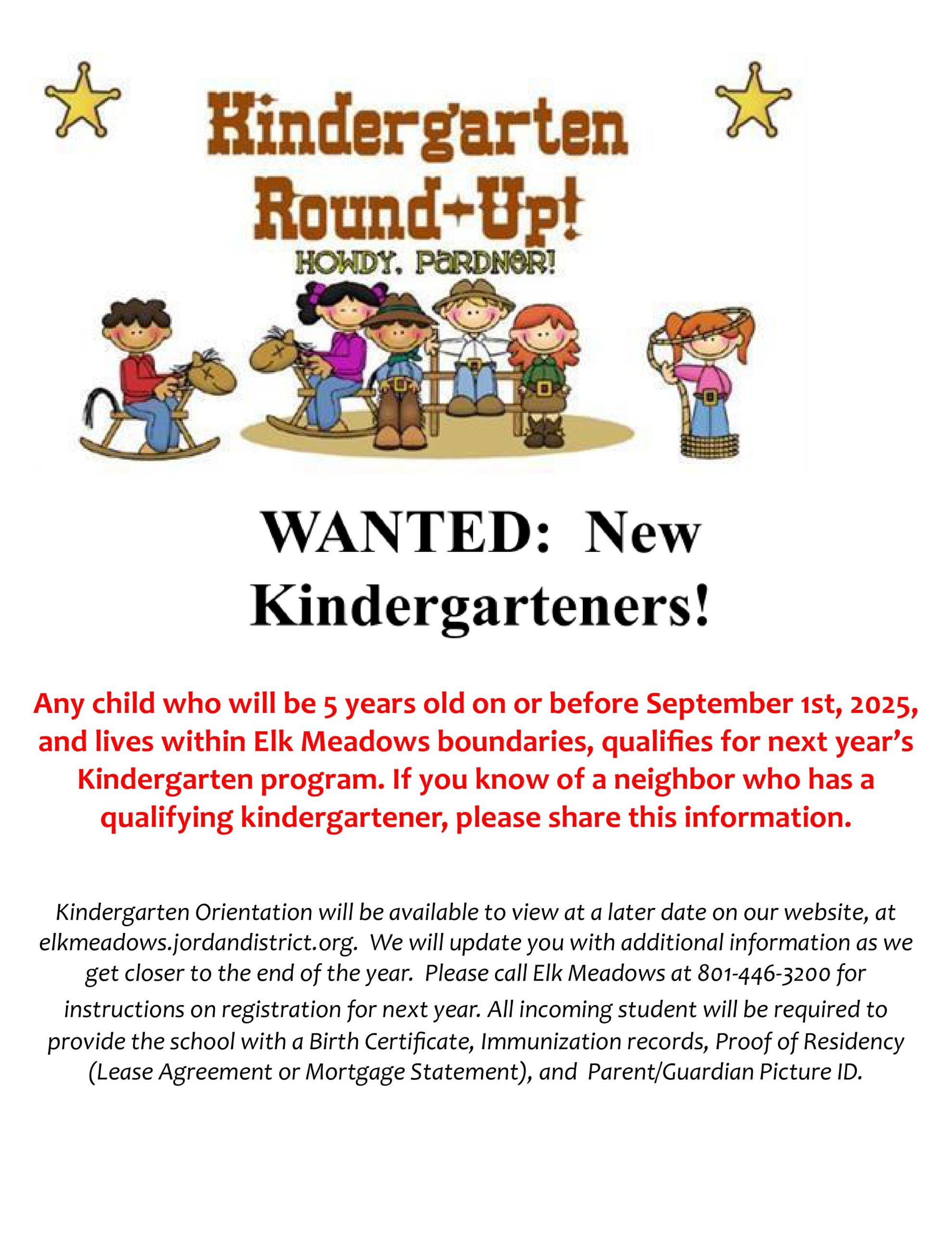 Kindergarten Registration Flyer