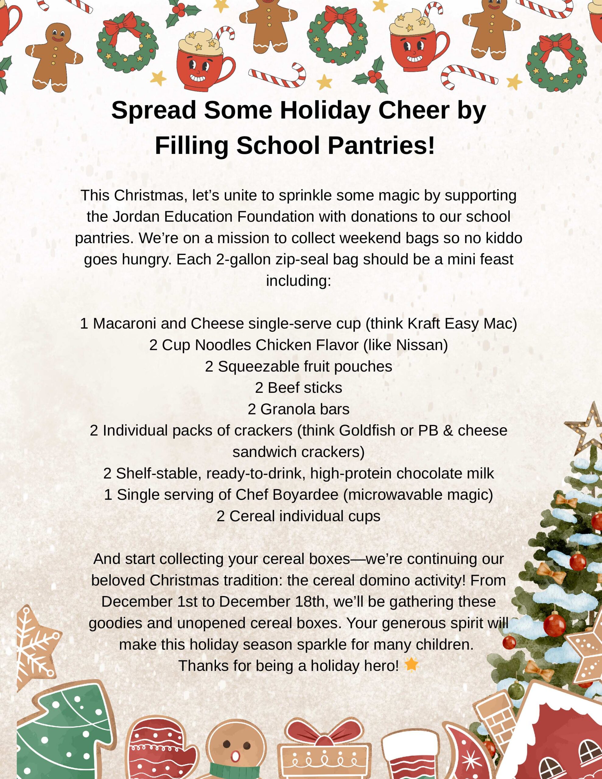 Christmas Donations flier